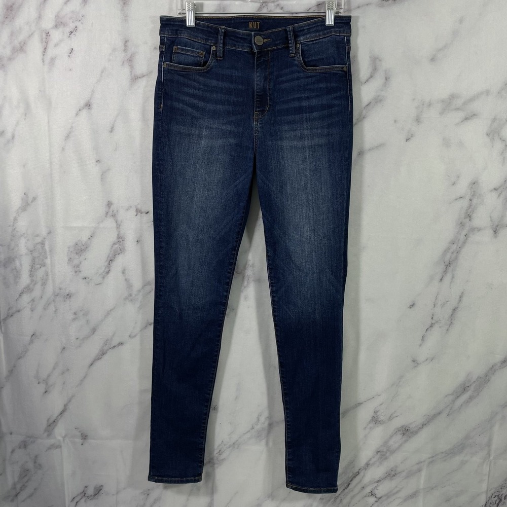 KUT High Rise Toothpick Skinny Women's Jeans Size 10 Dark Wash Stretch Ankle.